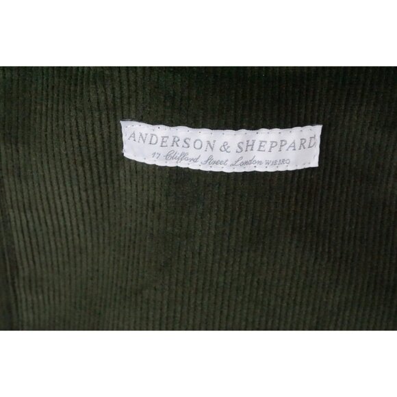 Anderson Sheppard Work Jacket Corduroy Coat Moss Green Sz XXS Brand New - Picture 6 of 8